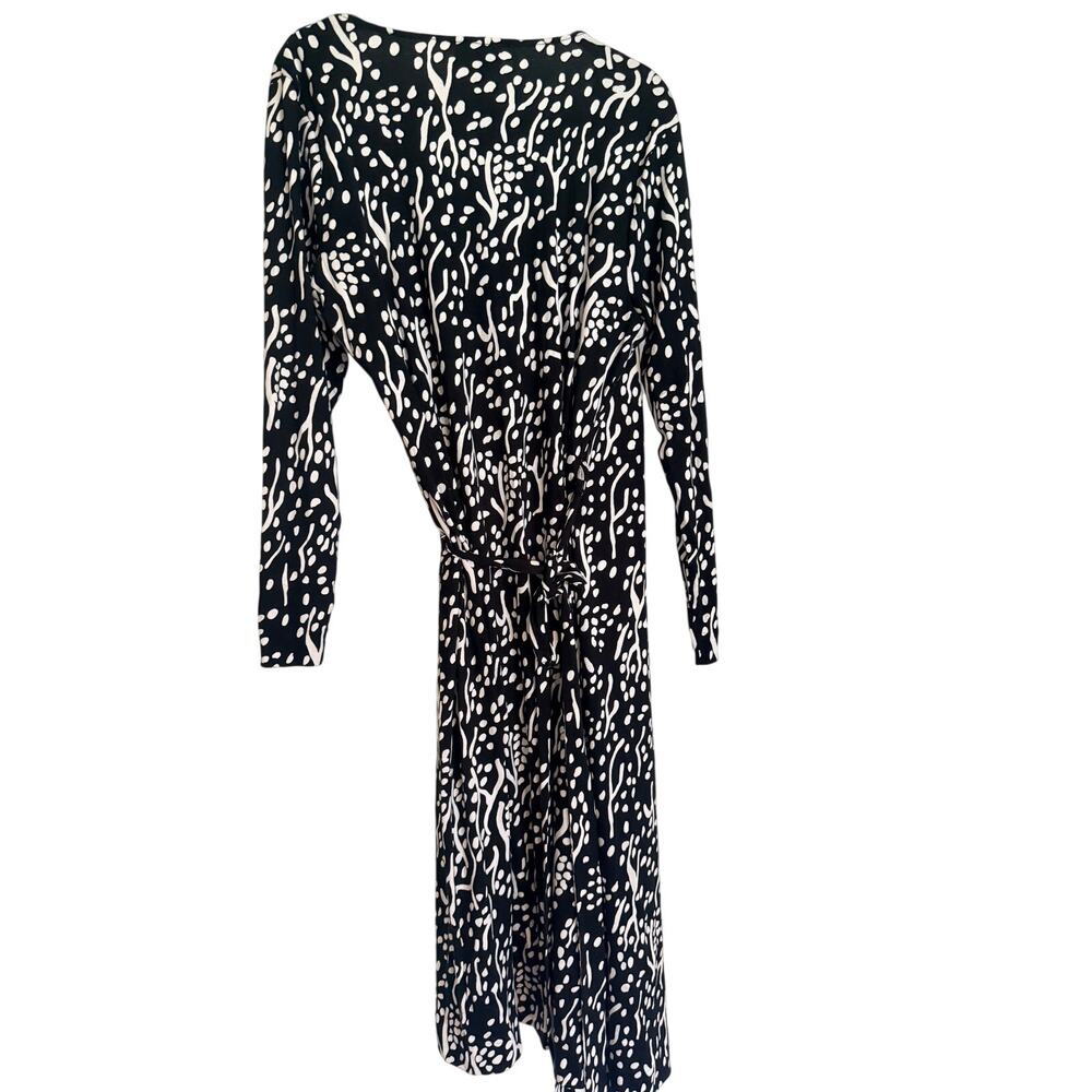 Diane von Furstenberg for Target Black and White "Sea Spots" Midi Wrap Dress XL - Picture 6 of 6